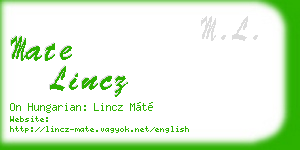 mate lincz business card