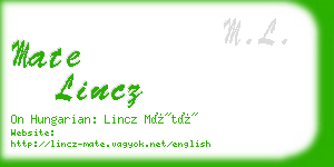 mate lincz business card